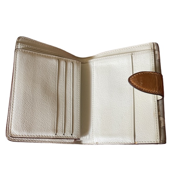 Beautiful RARE Celine Bifold Snap Wallet with Horse & Buggy White & Grey GUC - Picture 8 of 16